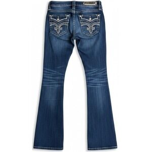 Rock Revival Beliss Womens Jeans 25x32 Boot Cut Rhinestone Embellished